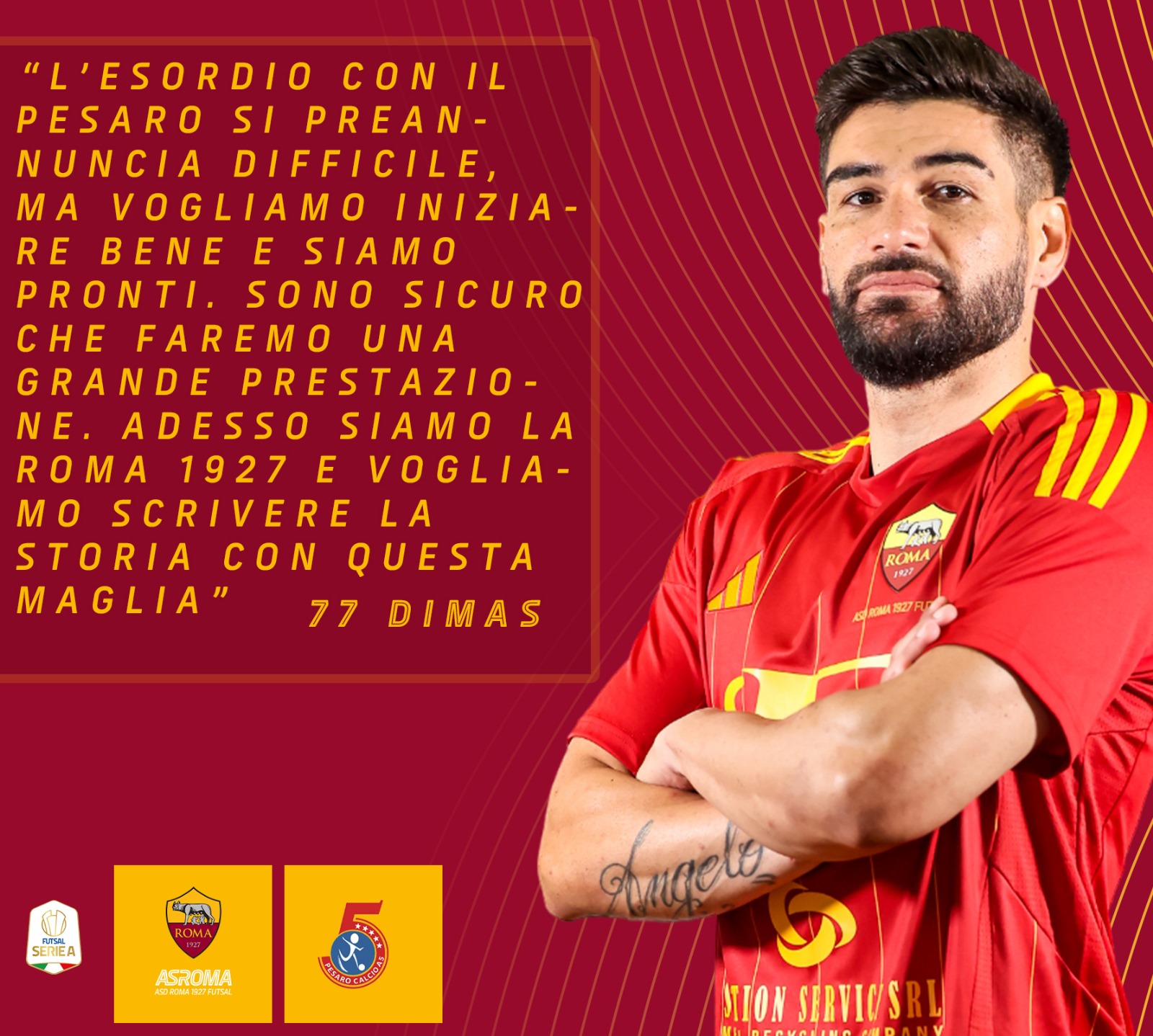 Capitan Dimas presenta Roma 1927 Futsal - Italservice Pesaro 